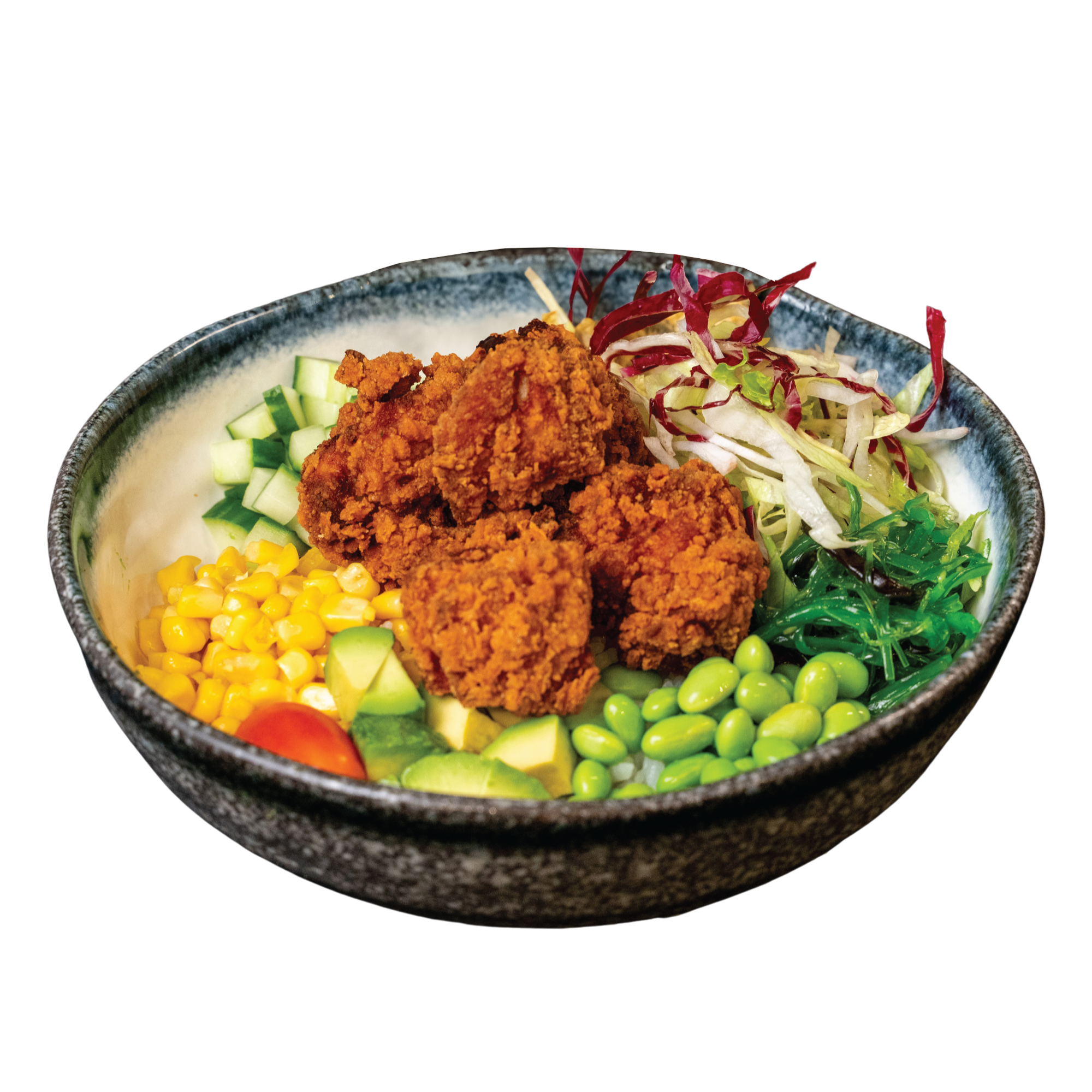 Poke bowl crispy chicken